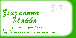 zsuzsanna klapka business card